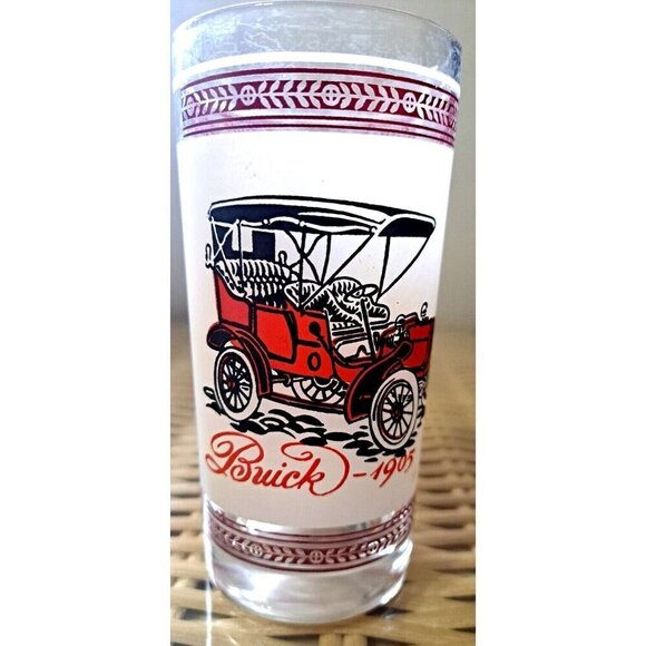 Vinage Set of Four Double Old Fashion Glasses Antique Cars - Picture 6 of 14